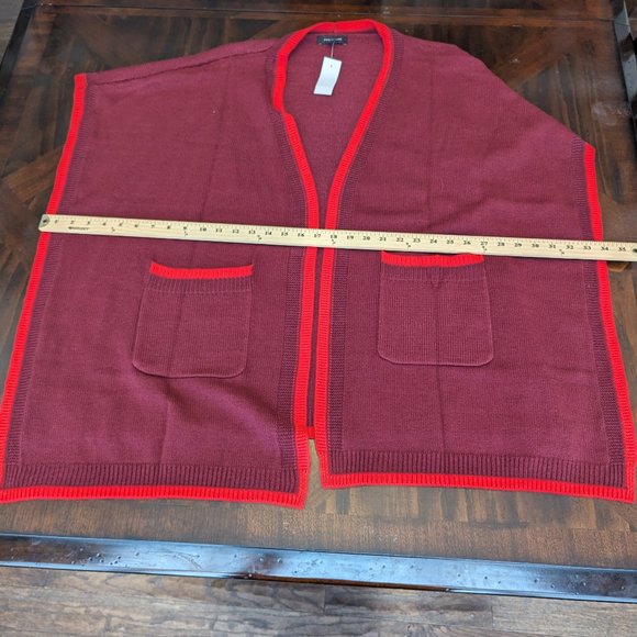 Ann Taylor Tipped Pocket Open Poncho - Picture 6 of 9